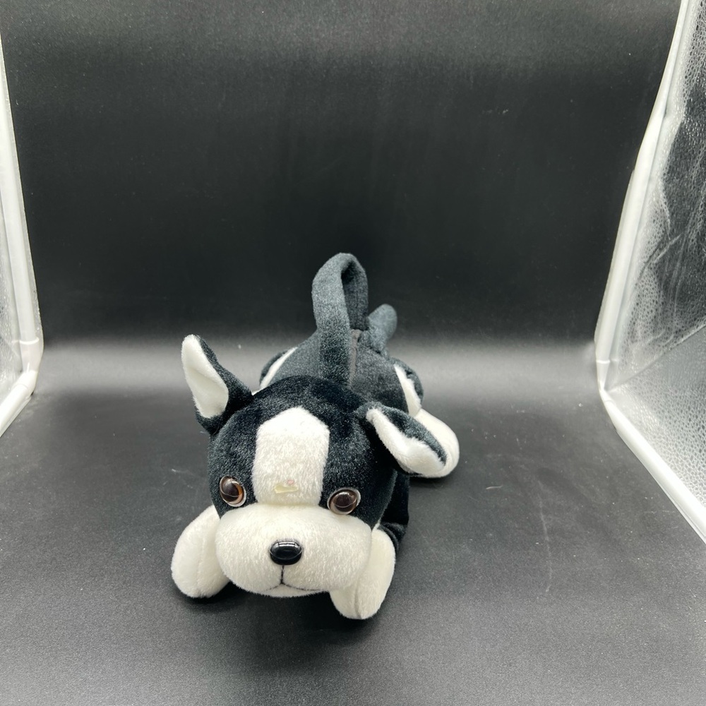 Black and White Plush Cat-Shaped Kids Hand Bag